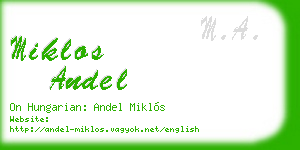 miklos andel business card